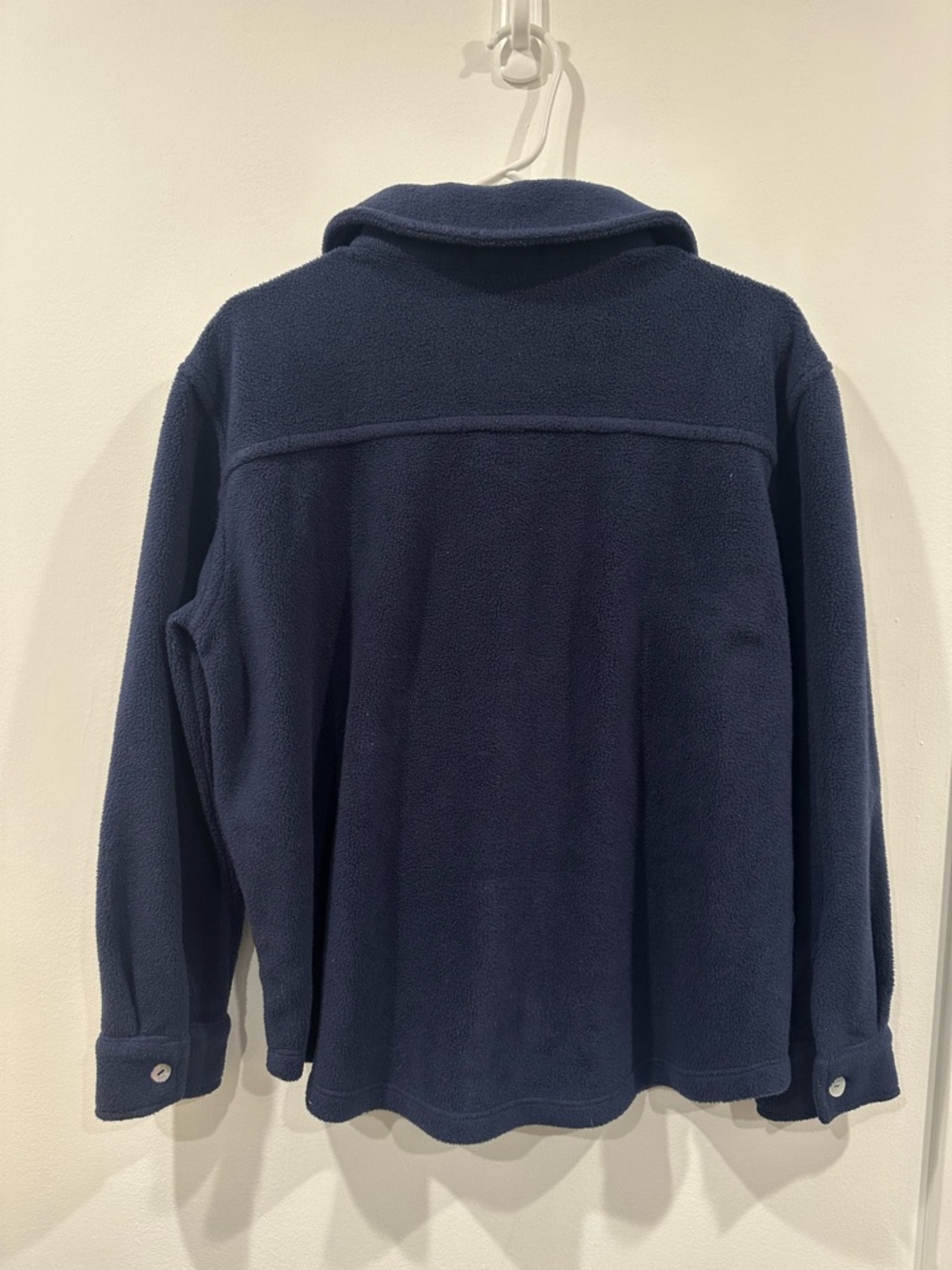 Beyond Yoga XS Donni Fleece Jacket Womens Navy Blue Button Front Collared USA - Picture 6 of 8